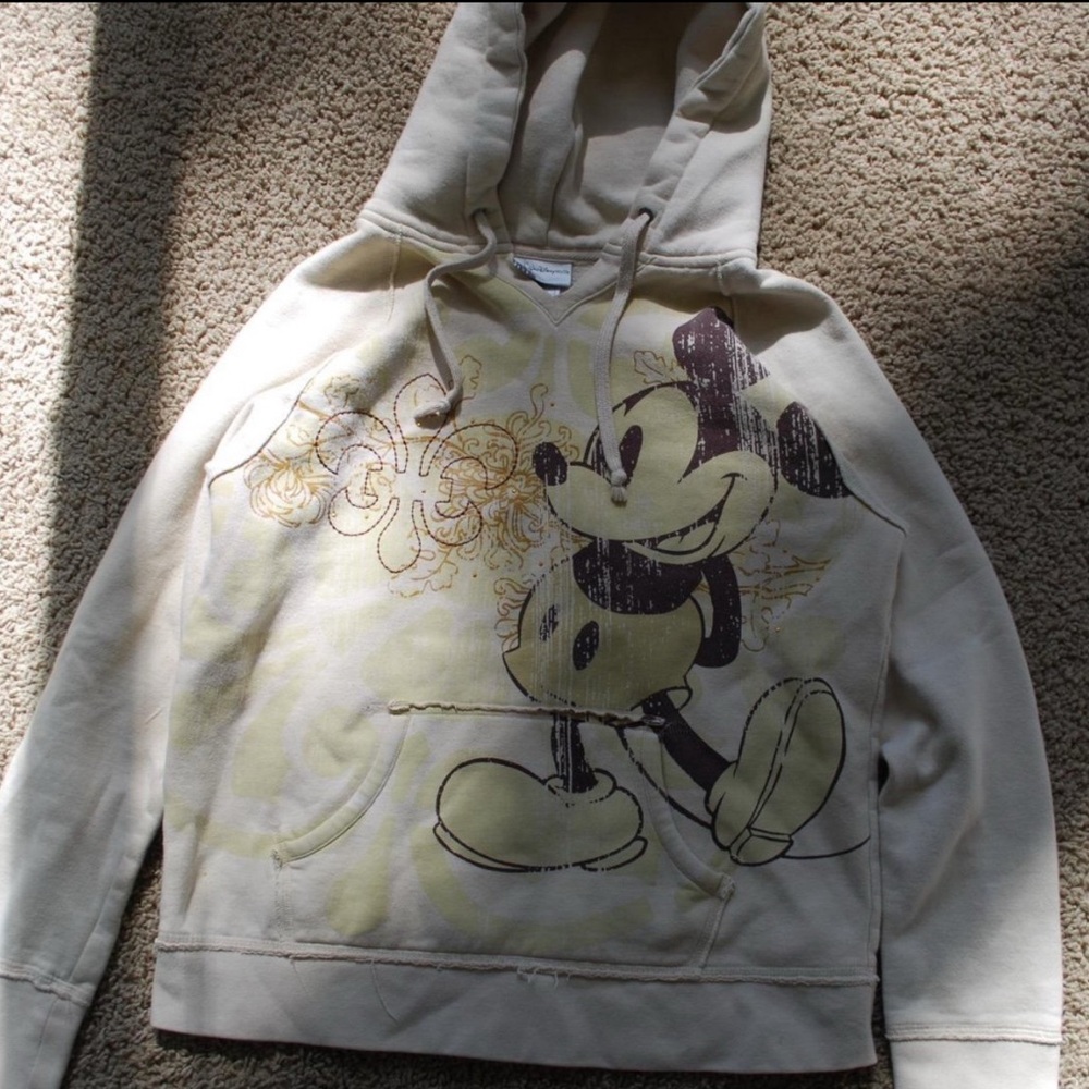 Disney Cream Hoodie with Logo